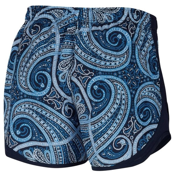 Nike Tempo Blue/White Dri-Fit Paisley Running Athletic Shorts Women's Medium - Picture 4 of 8